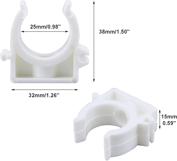 PEX Clips Pipe Clamp 1 Inch, 20 Pack 25 mm Pipe Hangers Pipe Holder PEX Tubing - Image 2