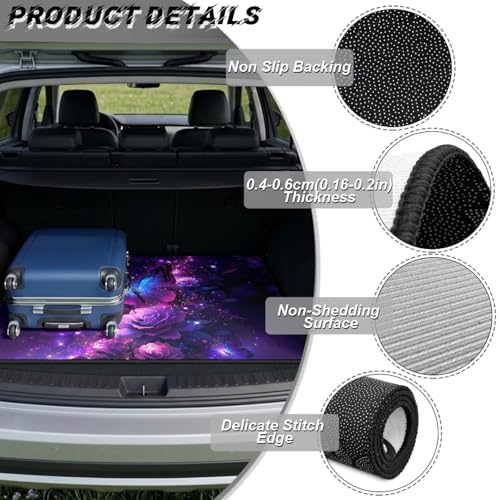 Purple Butterfly Flower SUV Car Trunk Mat 29"x39" - Image 6