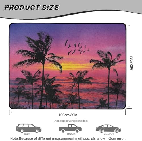 Sunset Palm Trunk Mat for SUV Sedan Hatchback 29"x39" - Image 7