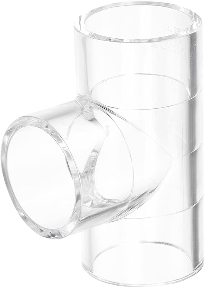 uxcell 1Pcs Clear Elbow Fitting, 32mm/1.26" 3 Way Acrylic Elbow T-Shaped Pipe - Image 4
