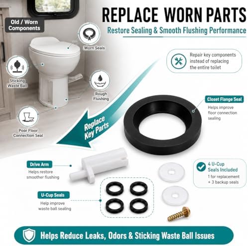 Podoy 42048 Waste Ball Drive Arm Kit, RV Toilet Repair Kit - Image 4