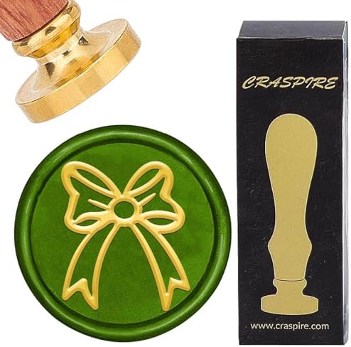 CRASPIRE Bow Wax Stamp Bowknot Wax Seal Stamp 30mm Vintage Removable Round by CRASPIRE