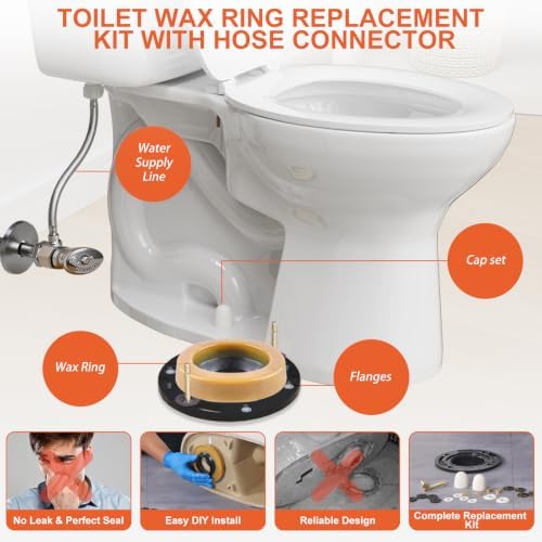 Toilet Wax Ring Kit with Flange and 16in Supply Line - Image 2