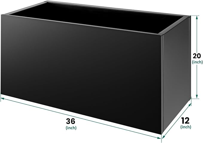 36"x12"x20" Large Metal Planter Box, Galvanized Steel Planter Box | Heavy-Duty - Image 2