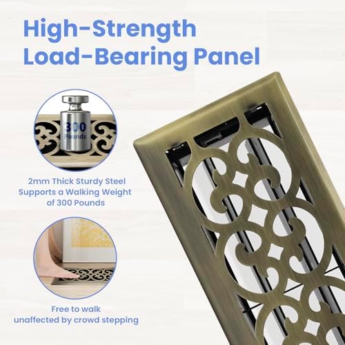 Howeall 4x12 Inches 4 Pack Heavy Duty Walkable Floor Register - Image 2