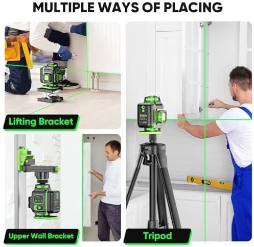 Elikliv Laser Level with Tripod, 4x360° lazer leveler tool | 165Ft Green Laser - Image 6
