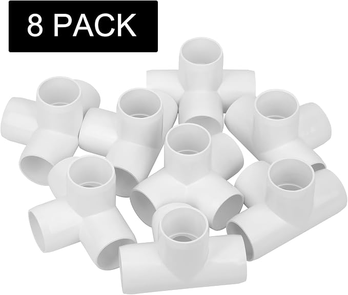 8Pack 1-1/4IN 4-Way PVC Pipe Fittings SCH40 Furniture Grade PVC Elbow Corner - Image 6