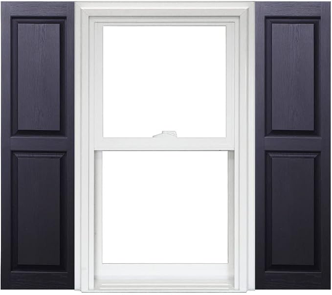 Homeside Raised Panel Vinyl Shutter 1 Pair 14-1/2in. x 81in. 050 Black by Polaris