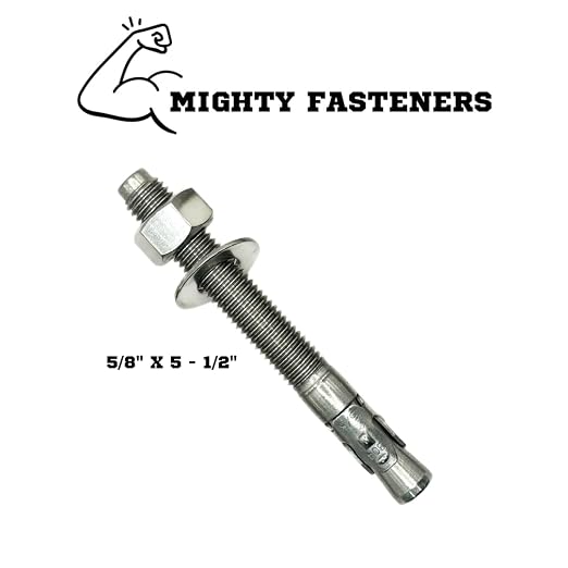 Mighty Fasteners Wedge Anchors – Heavy-Duty 304 Stainless Steel Expansion Bolts - Image 3