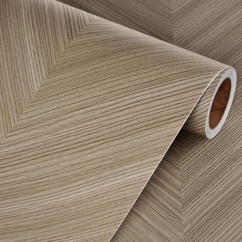 Livelynine Herringbone Wood Grain Contact Paper - Image 2