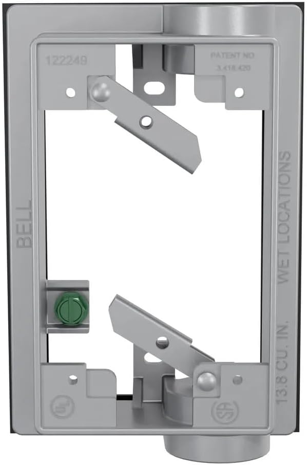 1-Gang Weatherproof Extension Adapter, Swing Arm, Two 1/2 in. Threaded Outlets - Image 2