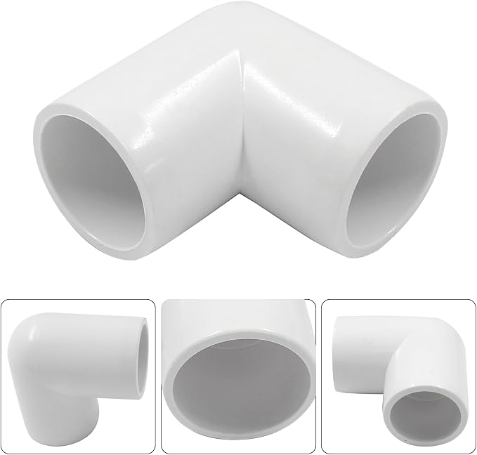 Piutouyar 4 Pcs 1/2" 90 Degree Right Angle Elbow PVC Pipe Fitting, 2 Way | - Image 4