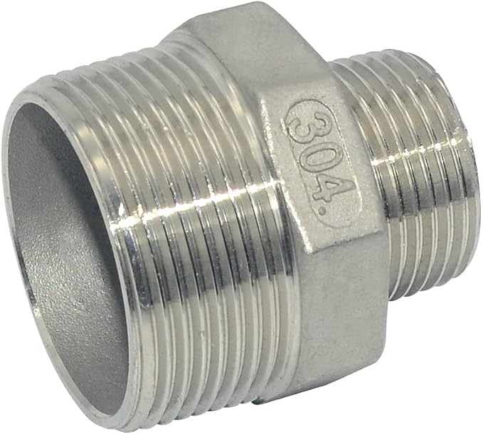 1-1/2" x 1" Male Threaded Reducing Nipple Fitting/Adapter, Stainless Steel - Image 4
