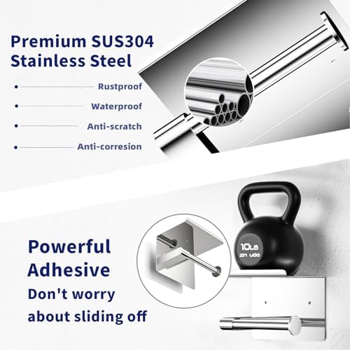 GLNLQ Chrome Toilet Paper Holder Wall Mount, Self Adhesive or Screw-in - Image 4