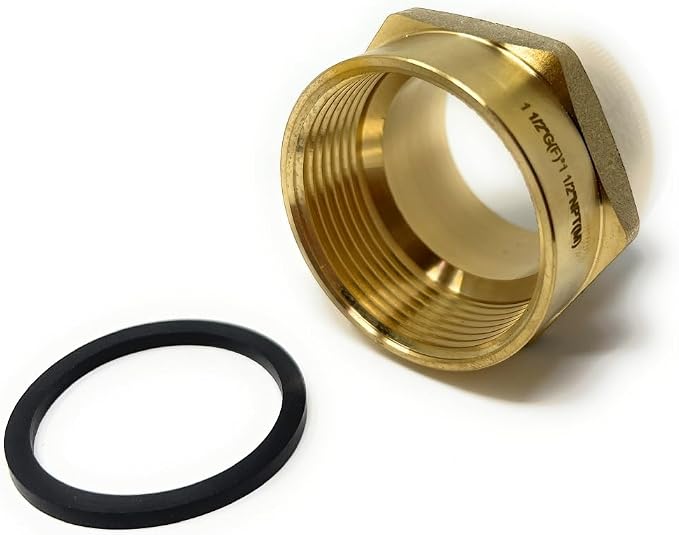 Cascada 1 1/2" G Thread Female to 1 1/2" NPT Thread Male Pipe Fitting Adapter - Image 2
