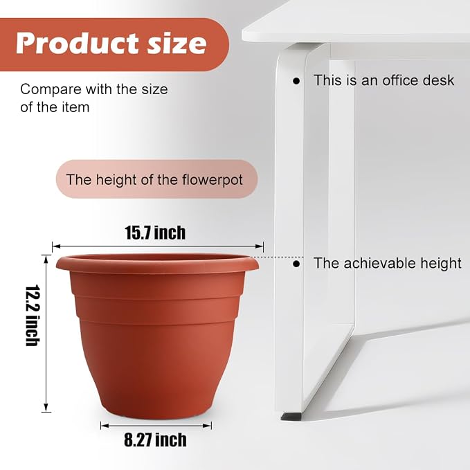 RooTrimmer 3-Pack 16 Inch Large Outdoor Plastic Plant Pots - Image 2
