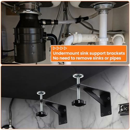 4 Pcs Undermount Sink Brackets, Heavy Duty Under Mount Sink Support Repair Kit - Image 4