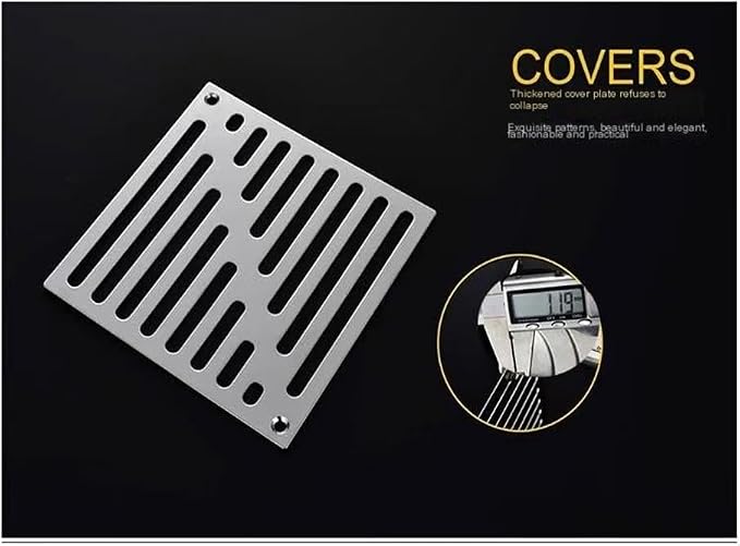 Shower Floor Drain, Shower Floor Drain Stainless Steel Square Grate Multiple - Image 6