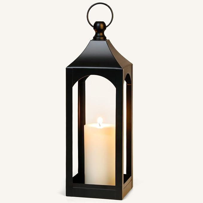 Modern Farmhouse Lantern Decor Metal Decorative Hanging Candle Lanterns | Ideal by SUJUN