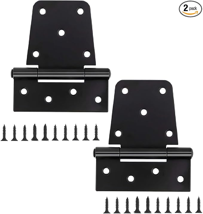 3-1/2" Heavy Duty Gate Hinges, 2 Pack Black Iron Shed Door Hinges, Heavy Duty T by CTrowelpro