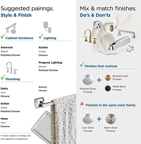 Amerock Stature 6-5/16" Chrome Single Post Toilet Paper Holder - Image 5
