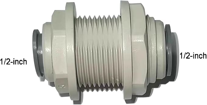 Acetal Copolymer 1/2" Tube OD Tube Fittings, Bulkhead Connector, Push to connect - Image 2
