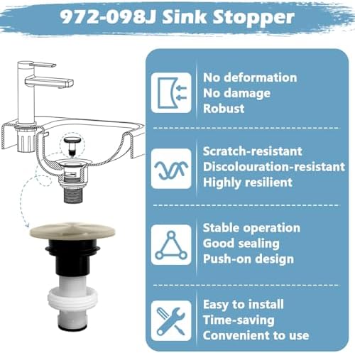 972-098J Plumbing-Equipment Brushed Nickel Drain Sink Stopper - Image 4