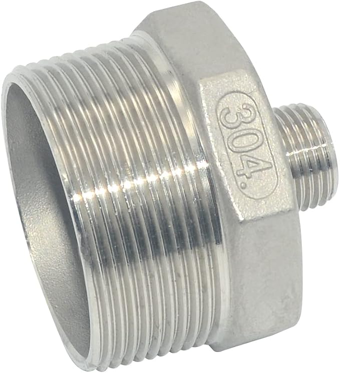 2" x 1/2" Male Threaded Reducing Nipple Fitting/Adapter, Stainless Steel SS304 - Image 4