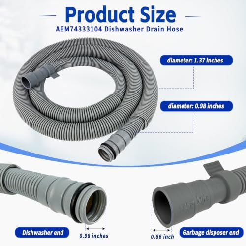 AEM74333104 AEM74333101 Dishwasher Drain Hose Replacement - Image 3