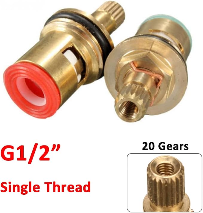 Faucet Ceramic Stem Cartridge Valve, G1/2" Brass Tap Ceramic Disc Cartridge - Image 5
