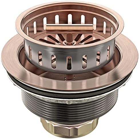 BOTEMY B9171 Copper Kitchen Sink Drain Kit 3 1/2 Sink Strainer by BOTEMY