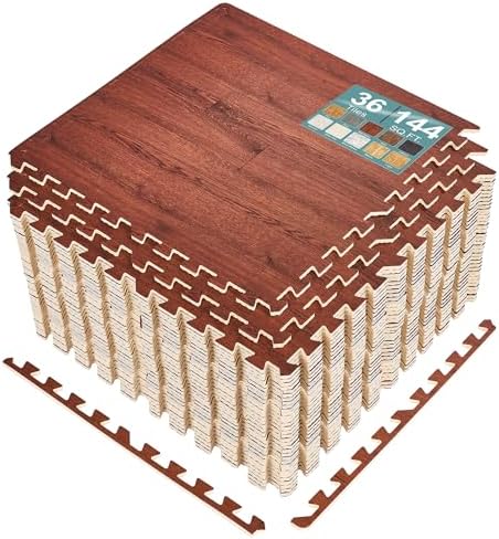 Sorbus Wood Grain Floor Tiles Foam Mat EVA Interlocking Mats Tile 3/8-Inch by Sorbus
