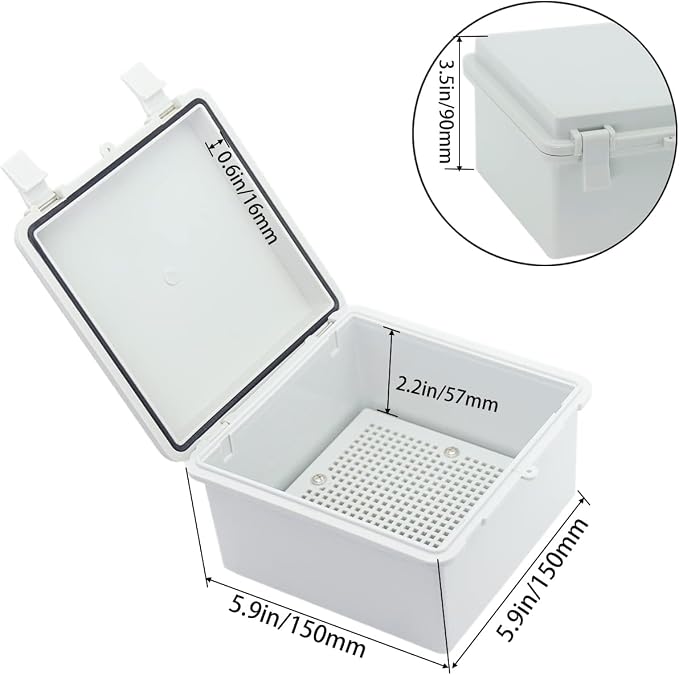 Junction Box, Hinged Cover IP67 Waterproof ABS Project Box - Image 3