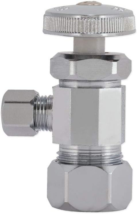 Eastman 5/8 Inch OD Compression x 1/4 Inch OD Compression Multi-Turn Angle Stop - Image 3
