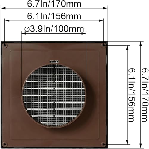 Black 4" Inch Ventilation Grille - Image 2