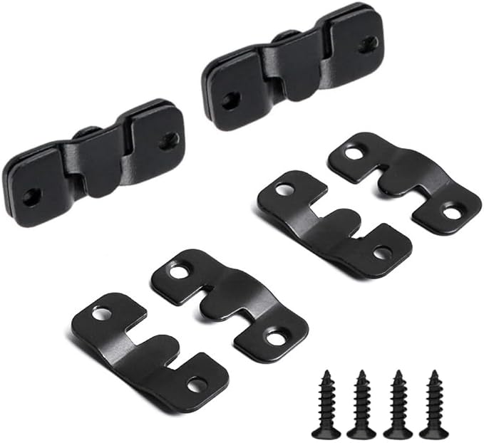 8 Pairs Interlocking Flush Mount Bracket Picture Hanging Hooks Stainless Steel - Image 5