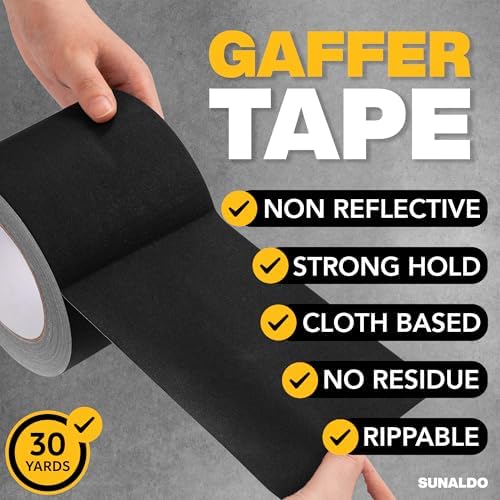 Gaffers Tape Heavy Duty, Easy Rip, No Residue | Black - Image 3