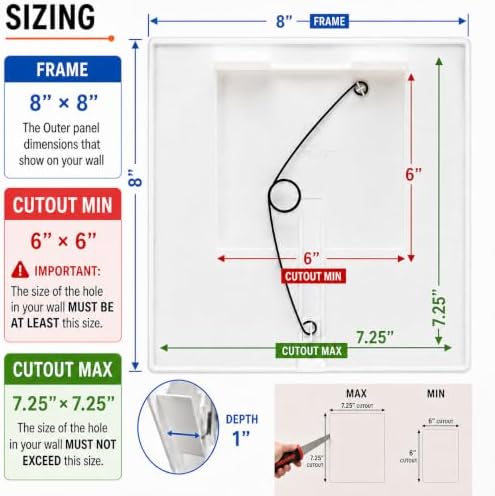 Morvat Adjustable Spring Access Panel 6"x6" Inches, - Image 2