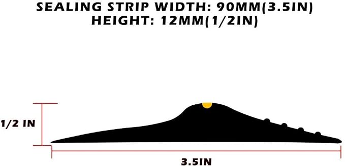 Papillon Garage Door Bottom Seal Strip, Weatherproof EPDM Rubber Threshold - Image 2