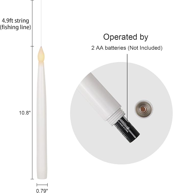 GenSwin 10.8" Flameless Floating Candles Wand Halloween Decorations | 6H Timer - Image 5