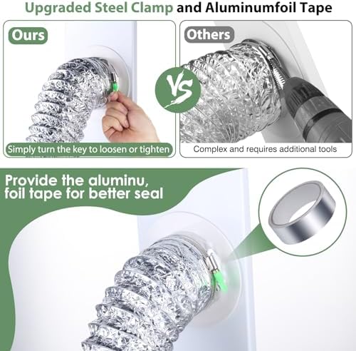Dryer Vent Window Kit for 4" Dryer Vent Hose, Universal Window Dryer Vent Kit - Image 6