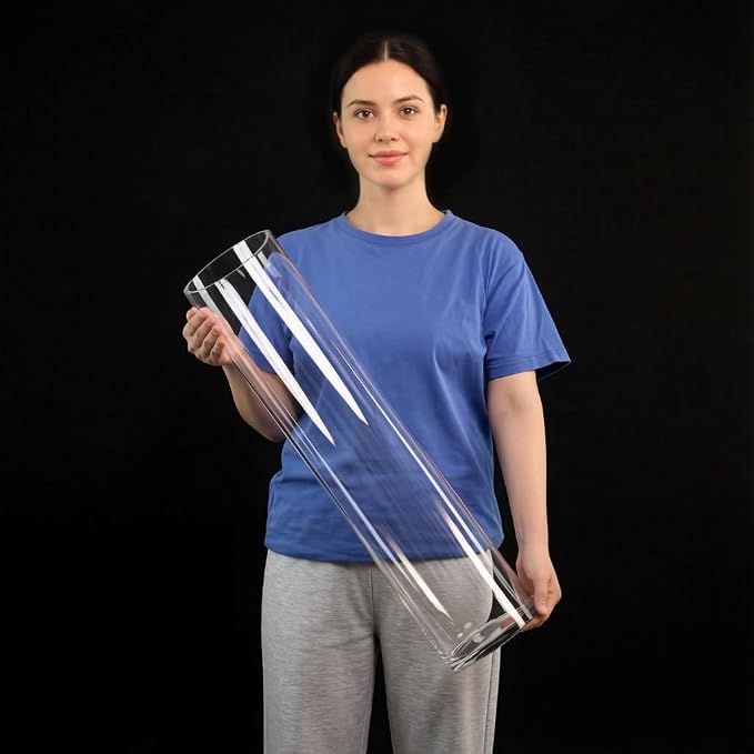 CYS EXCEL Cylinder Clear Glass Vase | Multiple Size Choices Glass Flower Vase - Image 2