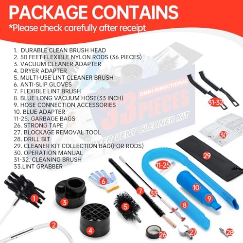 Dryer Vent Cleaner Kit, Upgrade Noiseless Dryer Lint Vacuum Attachment - Image 6