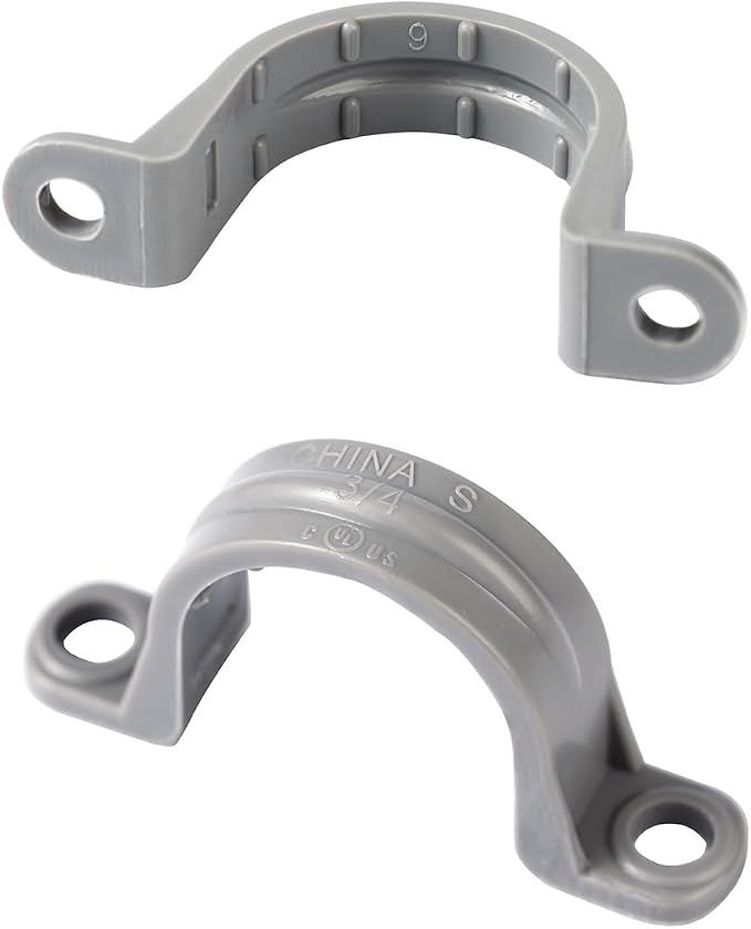 50Pcs PVC Pipe Straps, 2 Holes Plastic Conduit Strap Pipe Clamps Supports - Image 3