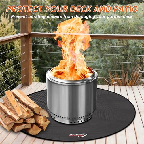 DocSafe 38" Round Fire Pit Mat for Solo Stove Accessories, 4-Layer Fireproof - Image 2