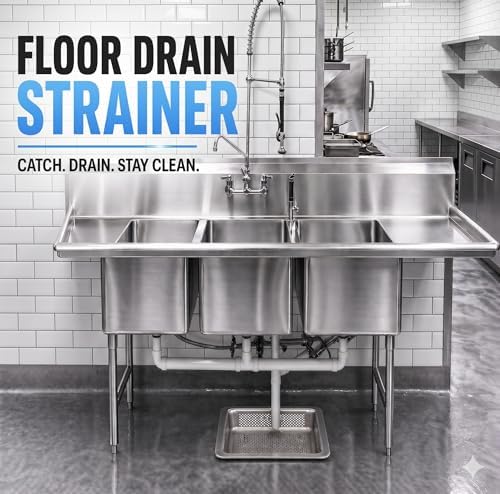 GSW FS-BS Stainless Steel Floor Sink Drain Strainer 10” x 10” x 2-1/2” - Image 6