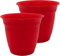 The HC Companies Eclipse Round Planter Pot, 10 Inch, Attached Saucer, Drainage by TheHCCompanies