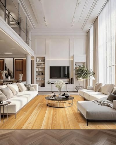 6'×9' Non Slip Vinyl Rug Waterproof 1.8mm Thick, Woodgrain Pattern Vinyl Floor by StepSoftlyLiveBoldly