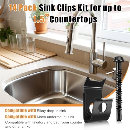 14 Pack Undermount Sink Clips, Countertops up to 1-1/2" Thick - Image 2