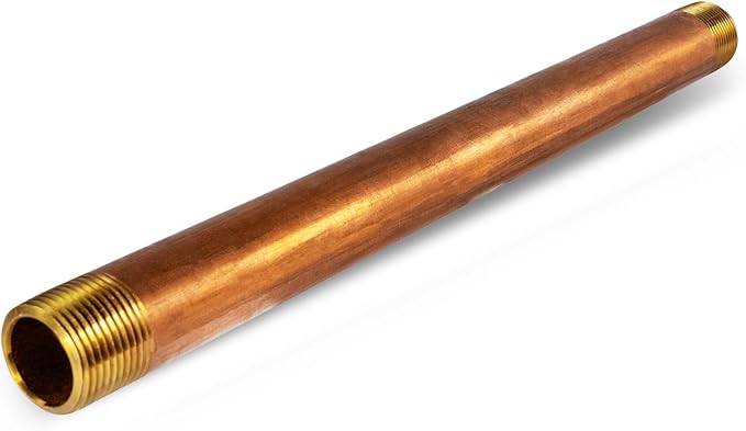 Everflow Supplies NPBR3412 12" Long Brass Nipple Pipe Fitting by SupplyGiant